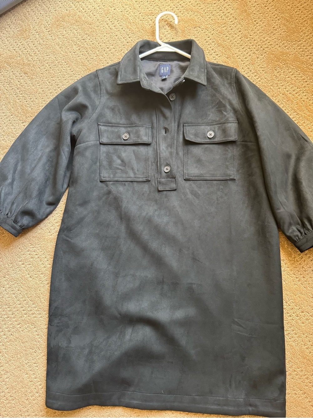 GAP Women’s Faux Suede shirt dress with chest pockets